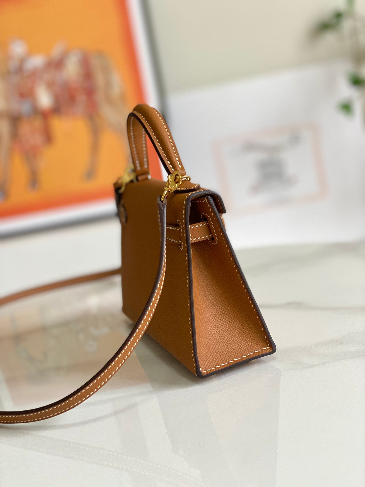 HM Mini Kelly 19cm Gold Epsom Gold Hardware